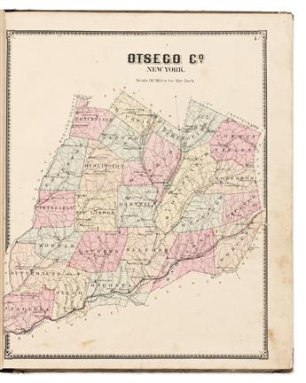 (NEW YORK.) Together, four profusely illustrated nineteenth-century county atlases.